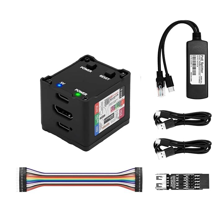 Sipeed, NanoKVM IP-KVM - Mini server di manutenzione controllo remoto, 1TOPS NPU 1GHz C906, computer a scheda singola RISC-V Linux, con connettore di rete HDMI 100M (kit completo nero)