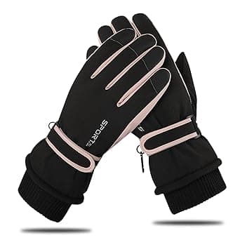 Andiker Guanti da sci invernali da donna, invernali, caldi, impermeabili, touch screen, antiscivolo, per sci, corsa e ciclismo