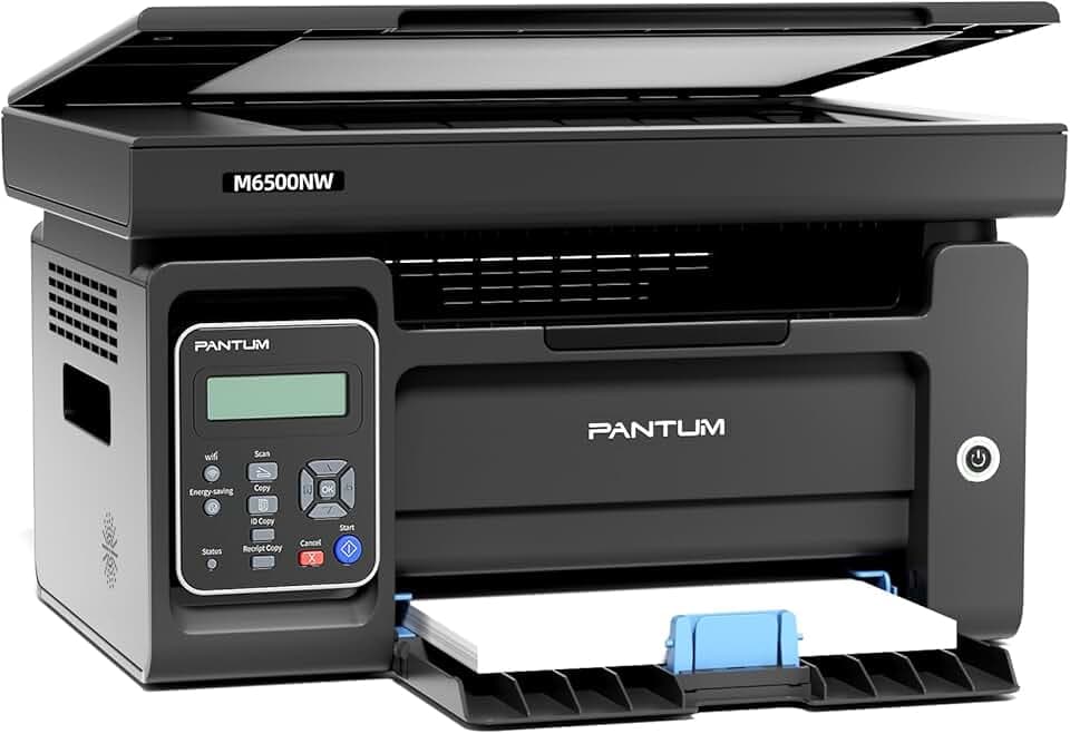 PANTUM M6500NW Stampante Laser Multifunzione WiFi, Duplex Manuale in Bianco e Nero, 22 ppm, Ethernet, USB 2.0, Risoluzione 1200 x 1200 dpi, Stampa, Copia e Scansione per Piccoli Uffici Domestici