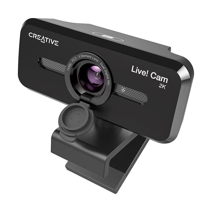 Creative Live! Cam SYNC V3 2K QHD USB Webcam con Zoom Digitale 4X e microfoni, HD 1080p, FOV Fino a 95°, copriobiettivo per la Privacy, per PC e Mac
