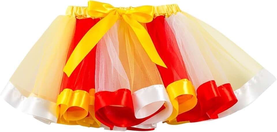 Gonna da balletto arcobaleno in tulle, multicolore, per ballo, feste, costume multistrato, con volant