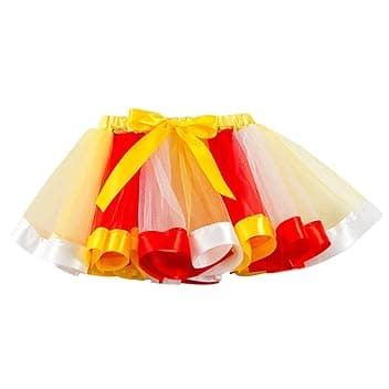 Gonna da balletto arcobaleno in tulle, multicolore, per ballo, feste, costume multistrato, con volant