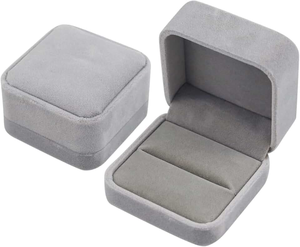 SZCXDKJ Velluto Scatola di Gioielli per Anelli Orecchini Collana Braccialetti Confezione Regalo per Nozze Fidanzamento Double Ring Jewelry Box