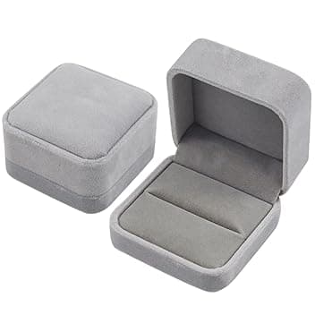 SZCXDKJ Velluto Scatola di Gioielli per Anelli Orecchini Collana Braccialetti Confezione Regalo per Nozze Fidanzamento Double Ring Jewelry Box