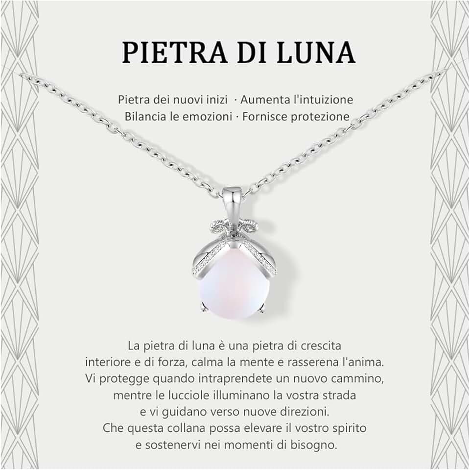 Lueaurra Regalo per Donna Collana Pietra di Luna Idee Regalo Originale per Ragazza Adolescente Regalo di Natale per Donna Regalo di Compleanno Collana per Figlia Mamma Sorella Amica
