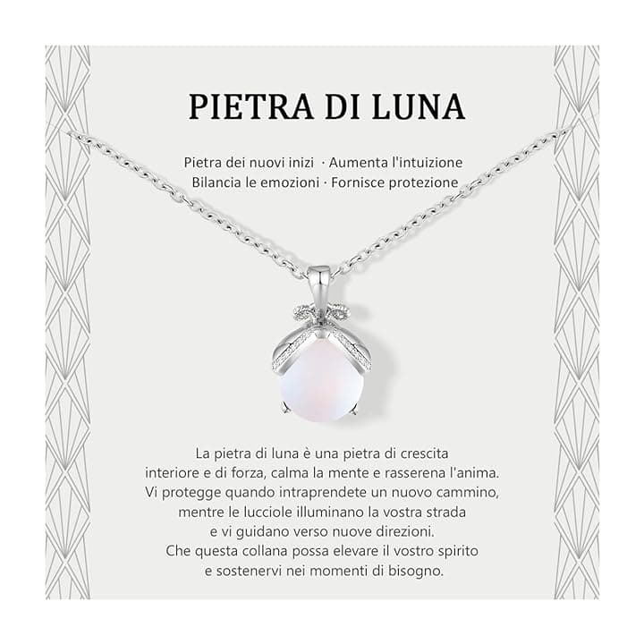 Lueaurra Regalo per Donna Collana Pietra di Luna Idee Regalo Originale per Ragazza Adolescente Regalo di Natale per Donna Regalo di Compleanno Collana per Figlia Mamma Sorella Amica