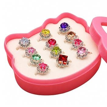 Anelli Per Bambini, 12 Pezzi Regolabili Anello Di Barretta, Ragazza Per Bambini Anelli, Rings Set Regalo, Articoli per Feste di Compleanno per Ragazze
