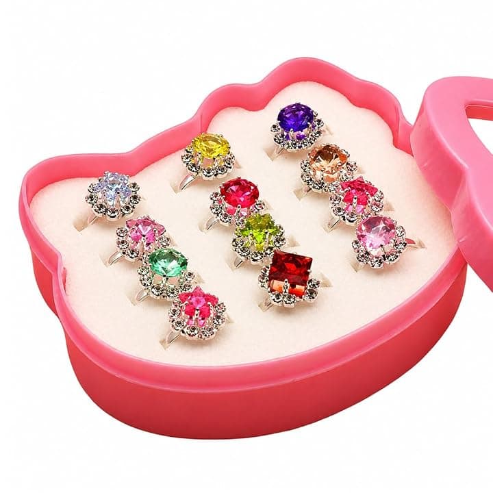 Anelli Per Bambini, 12 Pezzi Regolabili Anello Di Barretta, Ragazza Per Bambini Anelli, Rings Set Regalo, Articoli per Feste di Compleanno per Ragazze