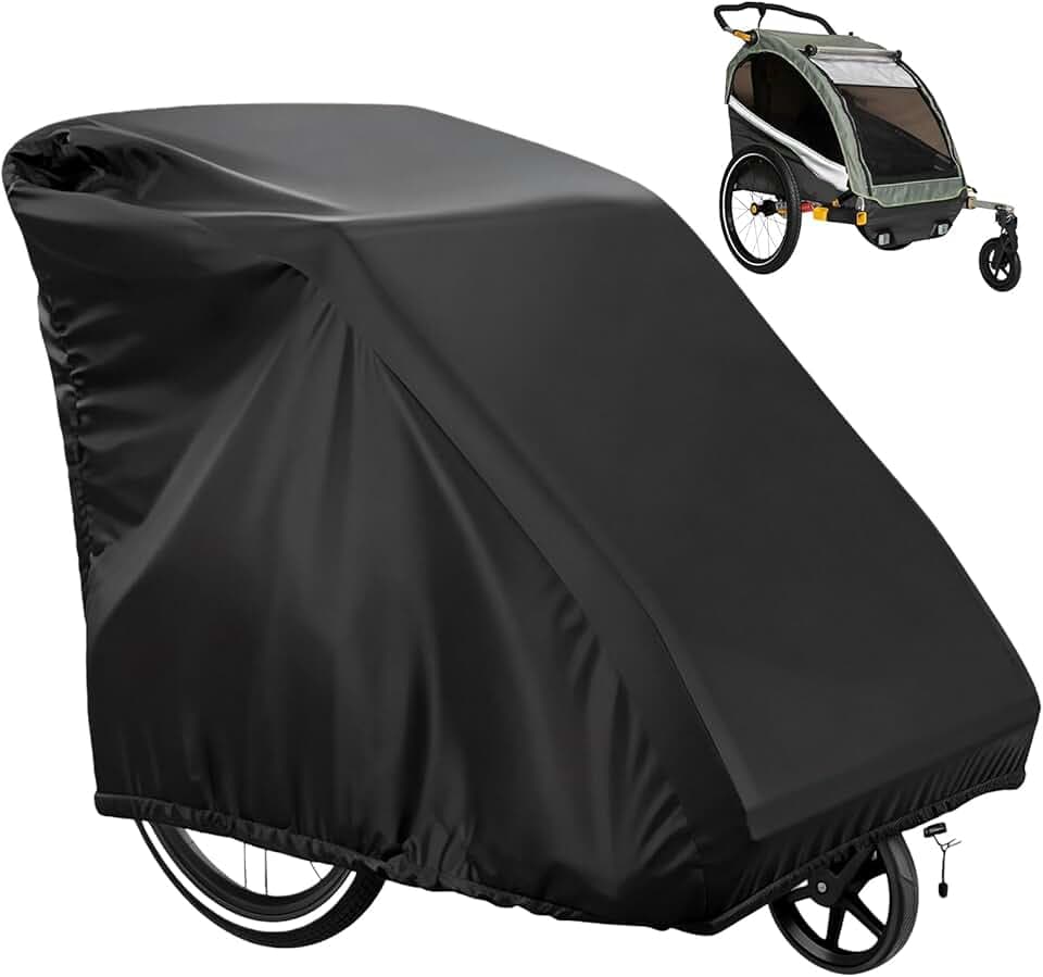 Copertura Universale per Rimorchio, 140 X 84 X 99 cm Copertura per Rimorchio Bici, copertura per rimorchio per Bicicletta, 420D Carrello Bicicletta Rimorchios Copri per Rimorchios per Bicicletta