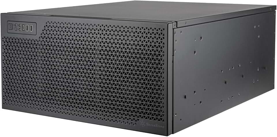 SilverStone Technology Alloggiamento server con montaggio su rack 5U RM52 con due ventole da 360 mm e compatibilità con raffreddamento liquido, SST-RM52