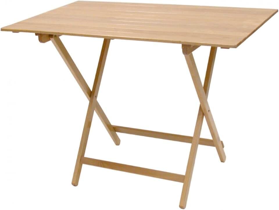 TAVOLO TAVOLINO PIEGHEVOLE BIRRERIA LEGNO NATURALE RICHIUDIBILE 60x80 CM CAMPEGGIO GIARDINO CASA