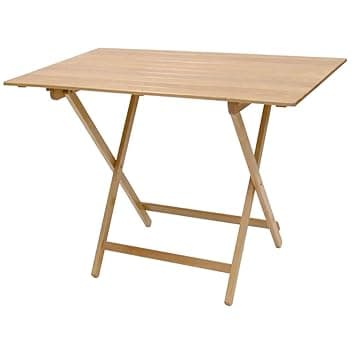 TAVOLO TAVOLINO PIEGHEVOLE BIRRERIA LEGNO NATURALE RICHIUDIBILE 60x80 CM CAMPEGGIO GIARDINO CASA