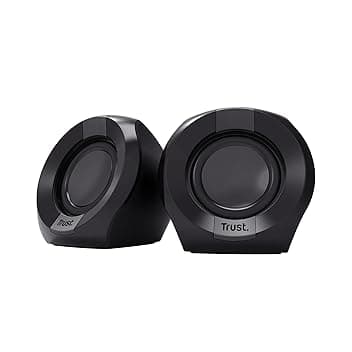 Trust Polo Piccolo Casse PC 2.0 8W (4W RMS), Cassa con Alimentazione USB, Connessione Jack Audio 3.5 mm, Controllo in Linea, Mini Altoparlanti PC per Desktop, Computer, Portatile - Nero