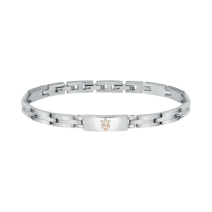Maserati Jewels Bracciale Uomo, in Acciaio, PVD Oro rosa - JM121ATK12
