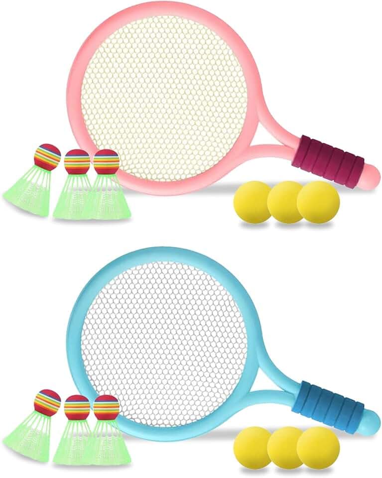 Badminton set Per Bambini,Mini Set Per Racchette Badminton ，Leggero Badminton Kit Per,Racchetta da Tennis per Bambini,per L'Allenamento dei Bambini E Il Gioco Casual Sport