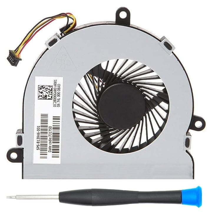 MMOBIEL Ventola di raffreddamento a 4 pin e 4 fili di ricambio per HP 250 G4 255 G4 Notebook 15-AC Serie DC28000GAR0 XRF-813956-002 Incl (+) Cacciavite