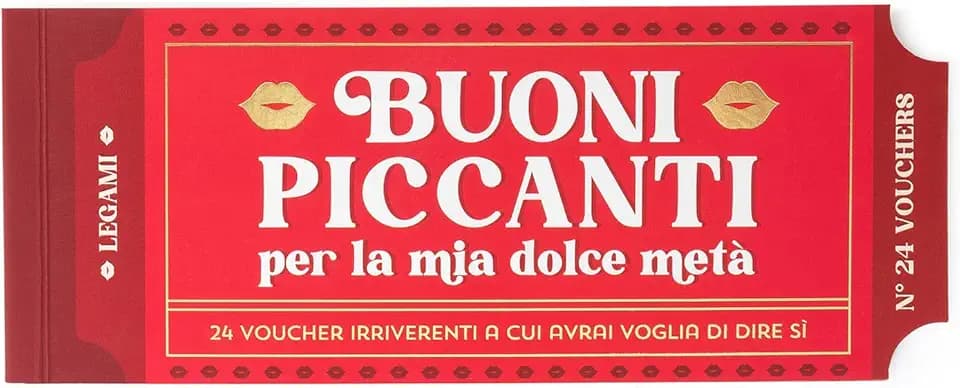 Legami- Blocchetto da 24 Voucher Piccanti, in Italiano, Coupon di Coppia con Perforazione per Lo Strappo, Idea Regalo, 20,3x8,2 cm, Tema Sex