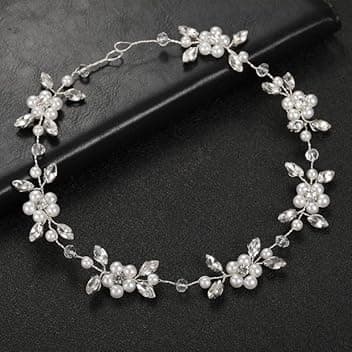 Crewell Accessorio per capelli per comunione e battesimo, ragazza, corona di fiori, bambini