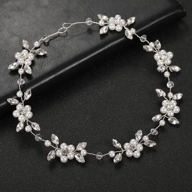 Crewell Accessorio per capelli per comunione e battesimo, ragazza, corona di fiori, bambini