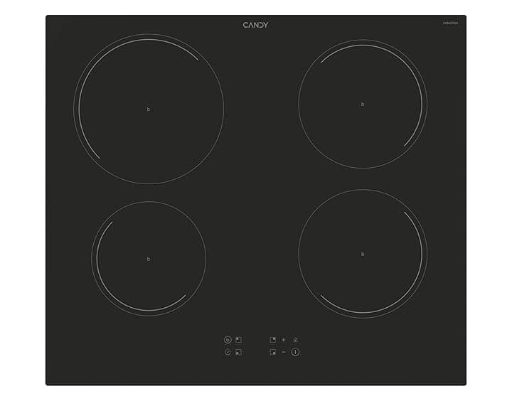 Candy Idea Piano Cottura a Induzione 4 Fuochi in Vetroceramica, Cottura Rapida con Funzione Booster, Power Management per Ottimizzare i Consumi, Blocco di Sicurezza, 59 x 52 x 6 cm, Nero - CITT642C/E1