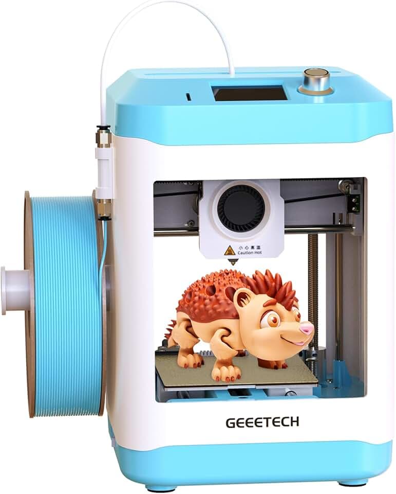 GEEETECH M1 Mini Stampante 3D, Stampante 3D per Principianti con estrusore a trasmissione diretta 250 mm/s per principianti con schermo a colori, Tre ventole di raffreddamento