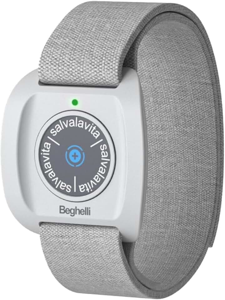Beghelli Beghelli Salvalavita Band Plus - Bracciale Anziani con Tasto SOS per Chiamate d'Emergenza, Resistente all'Acqua, Dispositivo Indossabile di Telesoccorso - da Collegare con Il Cellulare