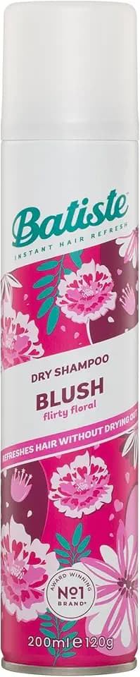 Batiste, shampoo secco in fard, 200 ml, fragranza floreale e provocante, spray senza risciacquo per rinfrescare i capelli tra un lavaggio e l'altro (la confezione può variare)