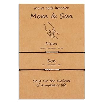 VU100 2/3/4 Codice Morse Bracciale Set Regalo Festa del Papà Regalo Gioielli Fatti A Mano Formato Regolabile Fatto A Mano per Papà Mamma Figlio Figlia Famiglia