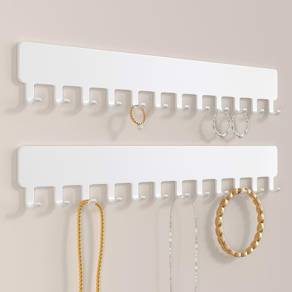 Josmimic Josmimic Portagioie da parete, 2 pezzi, colore: bianco