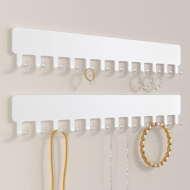 Josmimic Josmimic Portagioie da parete, 2 pezzi, colore: bianco