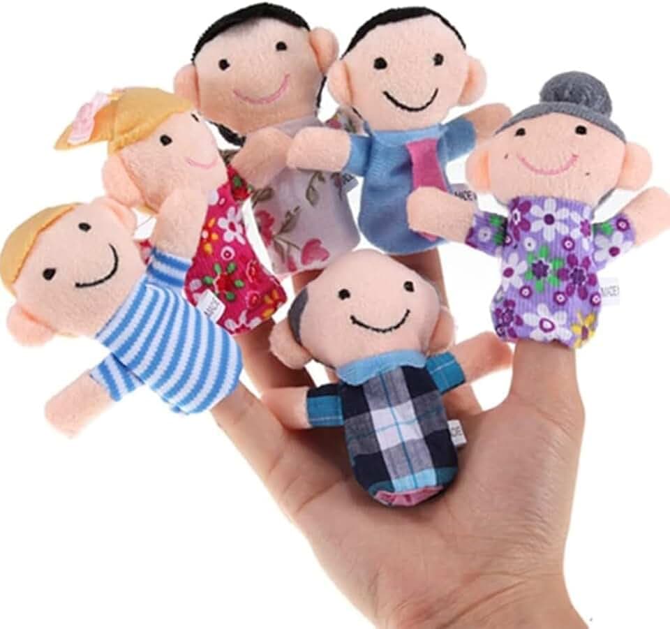 6 Pcs Bambole da dito regalo di compleanno per bambini, set di peluche per ragazzi e ragazze, regalo per Natale, Pasqua e feste per bambini（membri della famiglia）