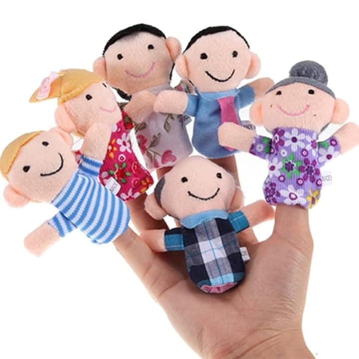6 Pcs Bambole da dito regalo di compleanno per bambini, set di peluche per ragazzi e ragazze, regalo per Natale, Pasqua e feste per bambini(membri della famiglia)