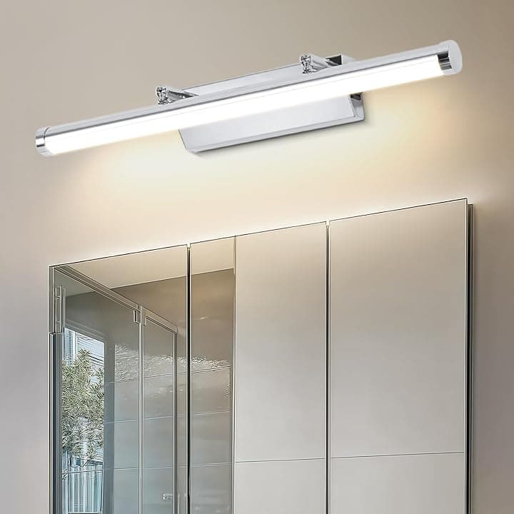 Applique Bagno 9W 42CM - Lampada Specchio Con Interruttore IP44 Bianco Neutro 4000K per il Trucco - Luce LED AC100-240V Non Dimmerabile