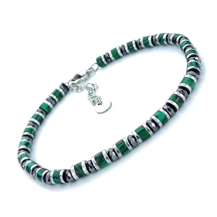 SAGA GIOIELLI Bracciale Uomo Rondelle Colorate Acciaio