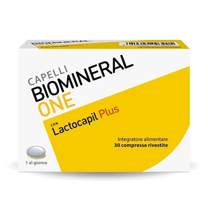 Biomineral One Capelli Più Forti, Voluminosi e Spessi, 30 Compresse, Integratore per Capelli a Base di Lactocapil Plus con Biotina, Vitamina D, Acido Linoleico e Taurina