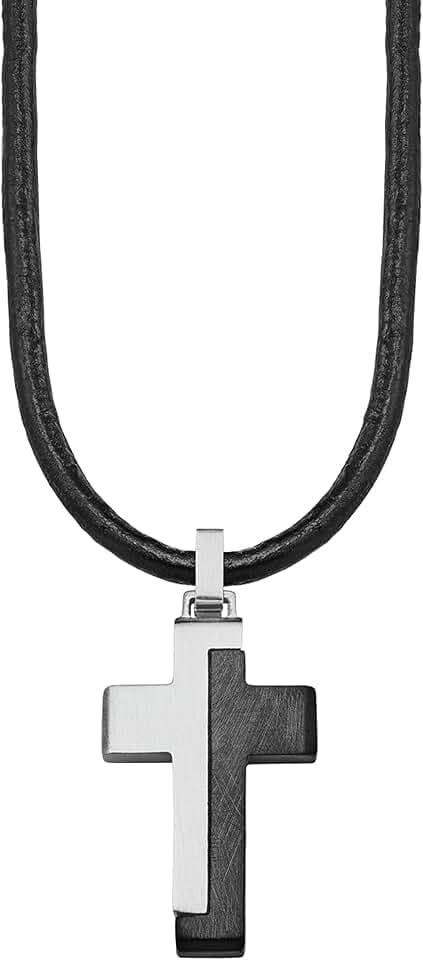 s.Oliver sOliver Collana per bambini con ciondolo in acciaio inox/pelle, motivo a catena, disponibile in confezione regalo per gioielli