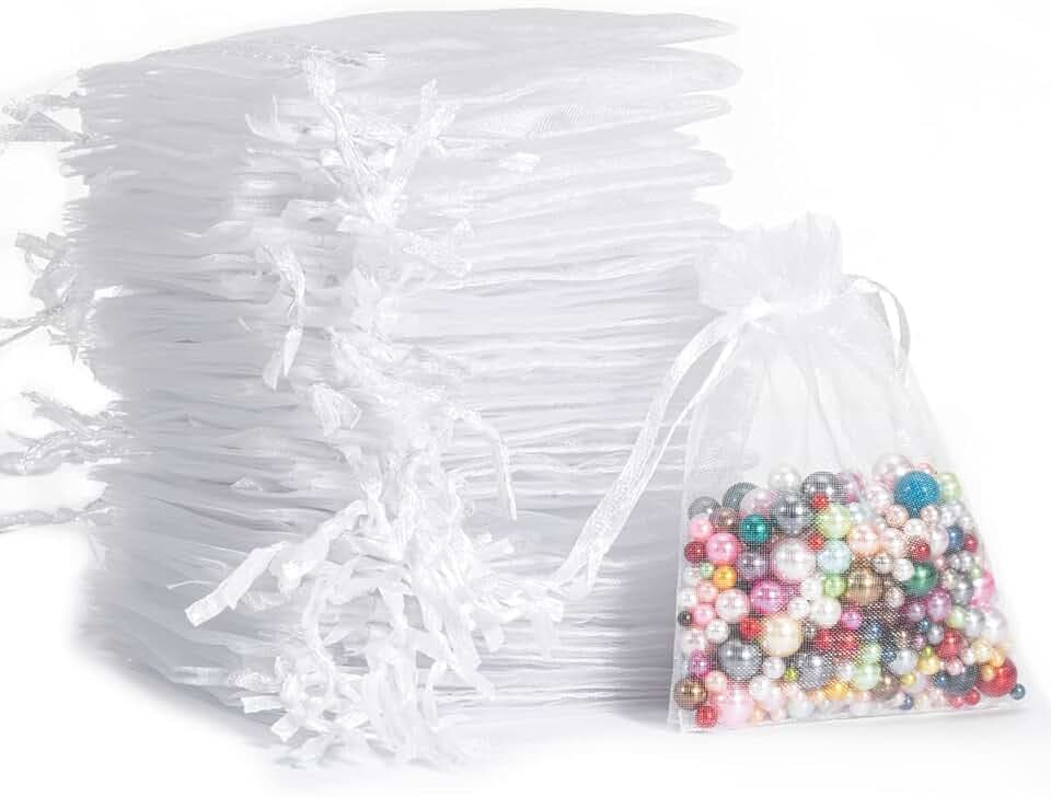 Carehabi Organzasäckchen 50 sacchetti in organza, 7 x 9 cm, sacchetto regalo in organza, sacchetto per gioielli, sacchetti per matrimonio, lavanda, bomboniere nuziali Global Recycled Standard