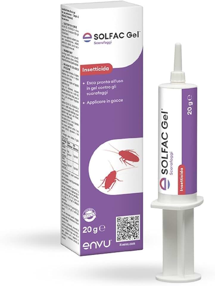 Envu, Solfac Gel Scarafaggi, Insetticida, Pronto all'Uso, con Beccuccio di Precisione, Applicazione nelle Fessure ed Aree Nascoste, 20g