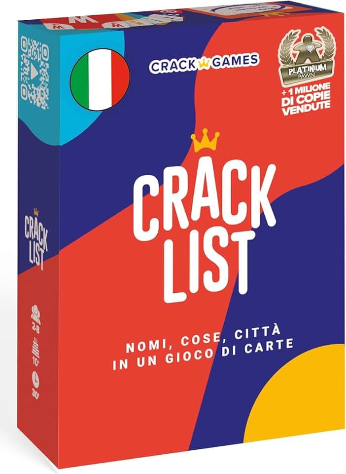 CRACK LIST – Gioco di Carte di Parole ispirato a Nomi Cose Città | Gioco da Tavolo per Tutta la Famiglia | 2-8 Giocatori | 30 Minuti | Dai 10 Anni | Versione Italiana