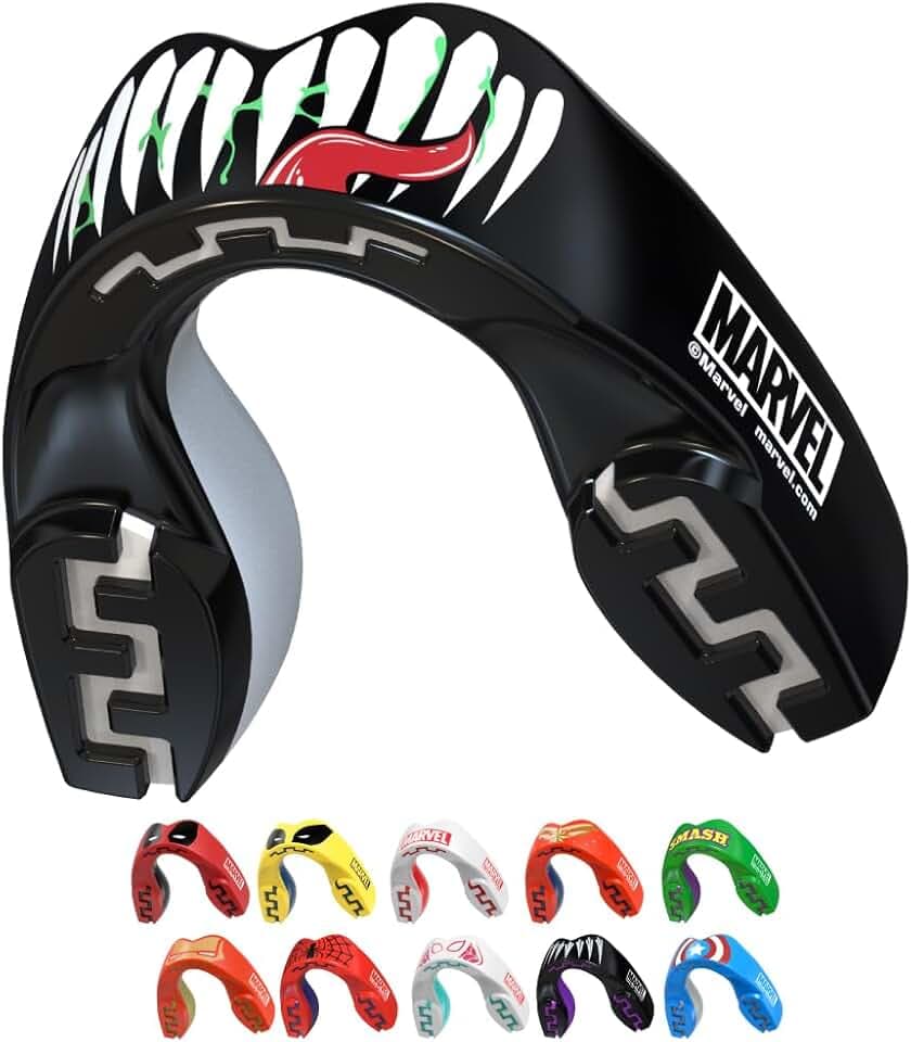 Marvel Venom Paradenti Sportivo Adulti e Bambini Contatto Completo per Tutti Gli Sport, tra Cui Rugby, MMA, Hockey, Judo Arti Marziali e Boxe