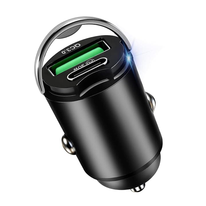 Caricatore Auto USB C 30W a Ricarica Rapida PD 30W e QC 3.0 18W
