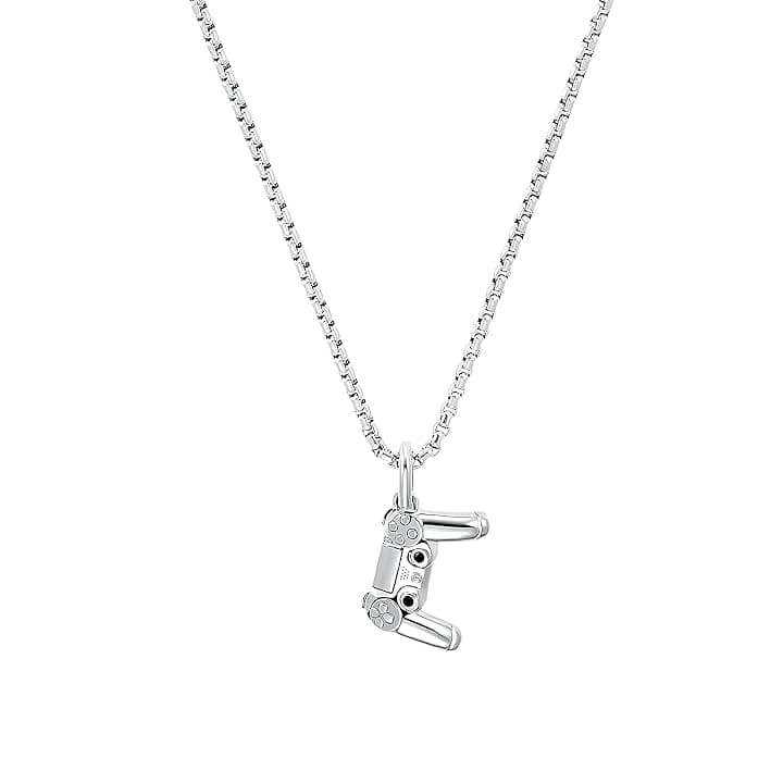 s.Oliver sOliver Collana per bambini con ciondolo in acciaio inox/pelle, motivo a catena, disponibile in confezione regalo per gioielli