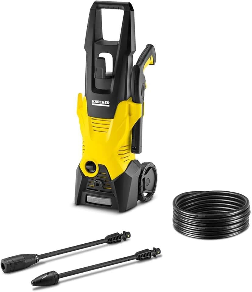 Kärcher Idropulitrice K 3, Pressione max 120 bar, Portata 380 l/h, Area di lavoro 25 m²/h, Filtro acqua, Pistola e Tubo Alta Pressione 6m, Serbatoio detergente, Ugello mangiasporco, Lancia Vario Power