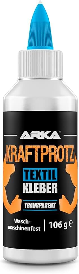 Colla tessuti 105 g – incolla invece di cucire: flessibile, lavabile e trasparente – per stoffa, jeans, pelle, decorazioni e fai da te – senza solventi – riparazioni tessili rapide – KRAFTPROTZ ARKA