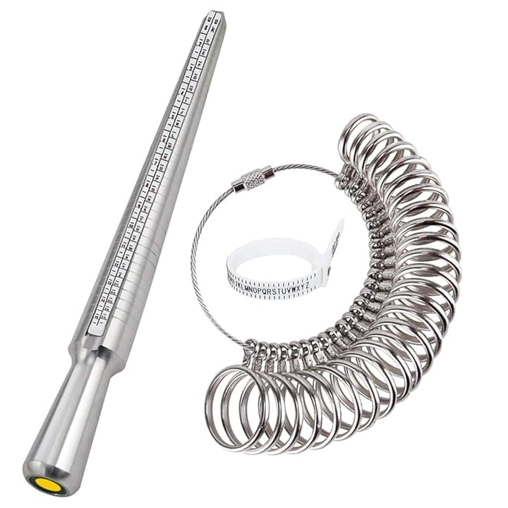 DoGeek Ring Sizer Scale di Misura Strumenti per misurare Gli Anelli diametri Strumenti di dimensionamento delle Dita UK Taglie A-Z Metal Steel