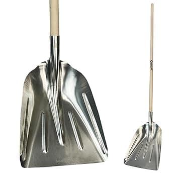 Crisalide® - Badile Super Resistente 36x49 cm con Manico in Legno - Versatile per Uso Agricolo, Giardinaggio e Lavori Pesanti, Multiuso, Pala da Neve (Alluminio)