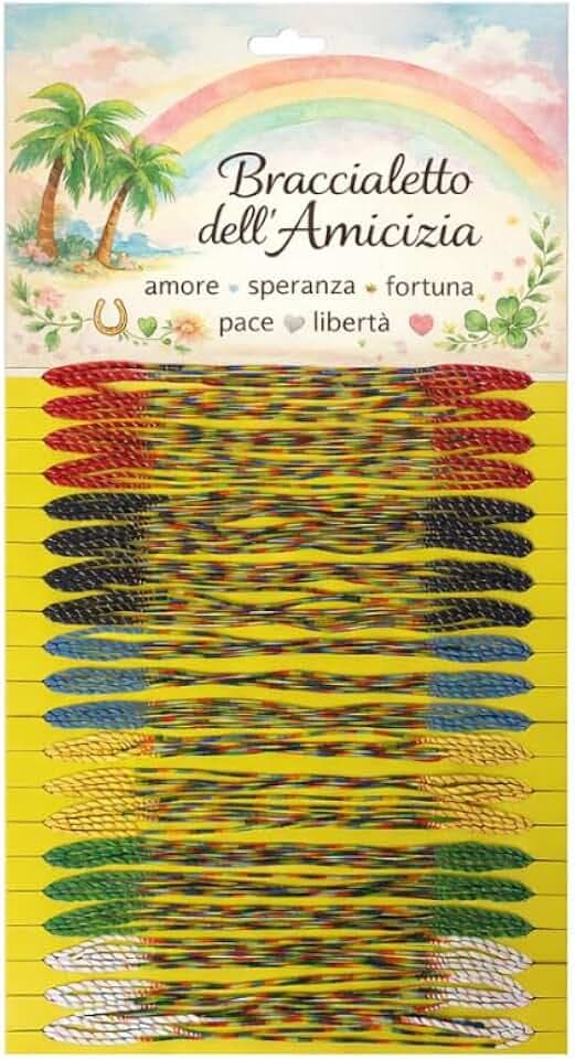 Braccialetti Brasiliani dell’Amicizia e della Fortuna – 100 Pezzi Set Multicolore Intrecciati Portafortuna Estivi Mare Festa Regalo Unisex per Bambini e Adulti