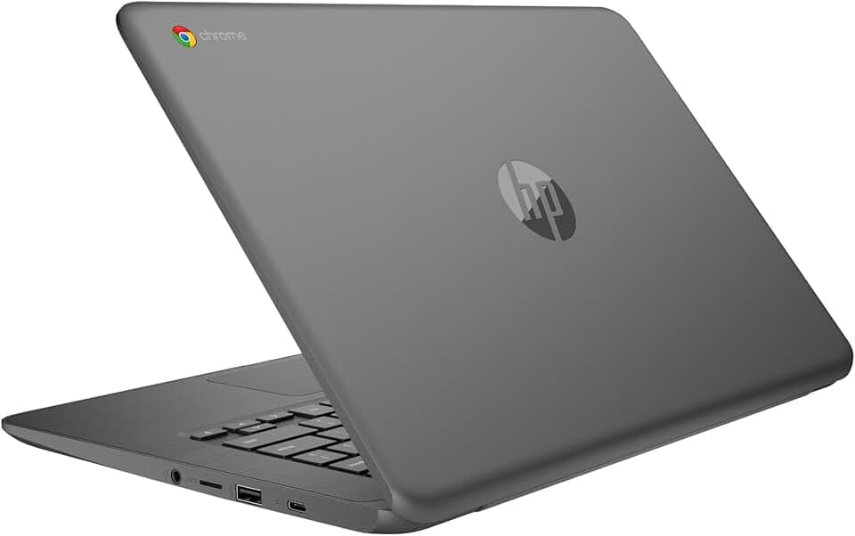 HP Chromebook 14a-ne1000sl Notebook, Intel Celeron N4500, 4GB RAM, 64GB eMMC, Display 14" HD Antiriflesso SVA, Intel UHD Graphics, ChromeOS, Grigio
