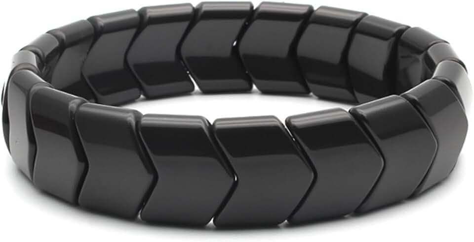 eleewoo Bracciale Uomo Donna in Pietra Naturale Tormalina Nera e Ematite – Braccialetto Fatto a Mano su Misura (17cm-20cm). Gioielli Personalizzati nella Taglia, Protezione e Antistress, Idea Regalo