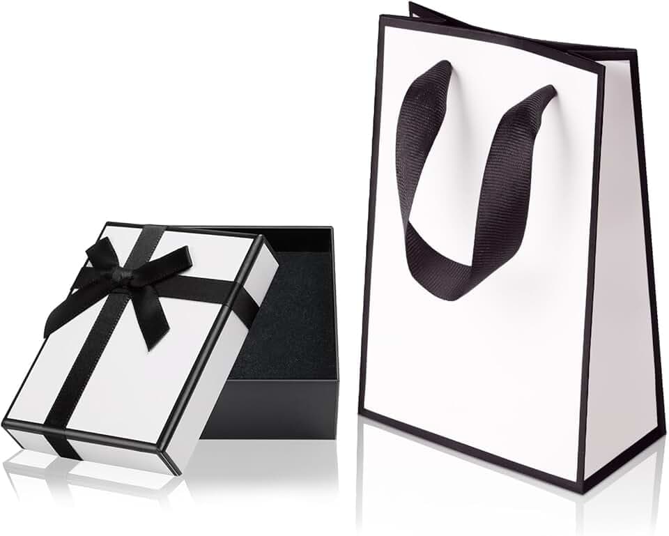 Aucuu Aucuu Confezione Regalo di Gioielli, Scatola Regalo Piccola e Sacchetti Regalo, Scatola per Gioielli, Scatolina Regalo con Coperchio e Fiocco a Nastro, Scatole per Gioielli Collane Anello Bracciali